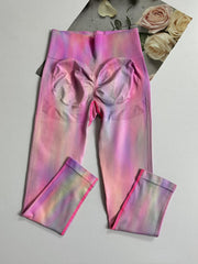Tie Dye Seamless Yoga Pants Butt Lifting Slimming Leggings