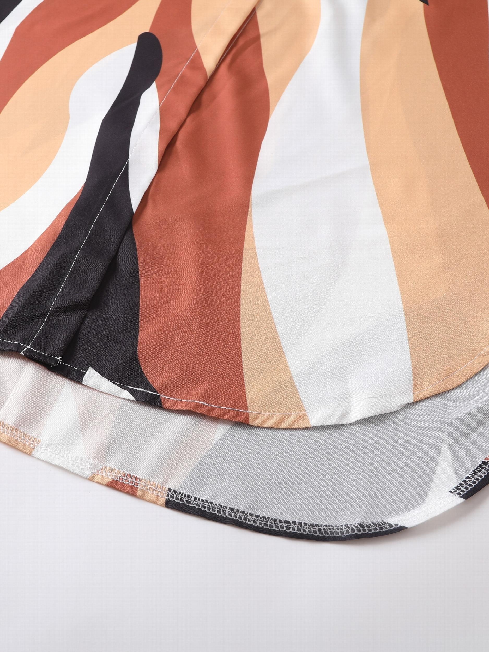 Colorblock Stripe Long Sleeve Shirt Dress