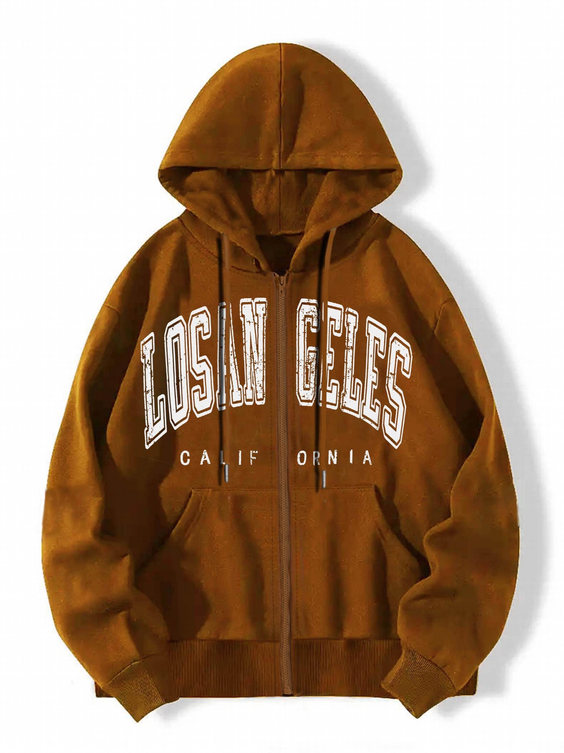 Graphic Casual Sports Hooded Sweatshirt Zipper Drawstring Hoodie