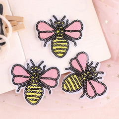 3pcs Embroidered Bee Applique Patch DIY Iron On Patch