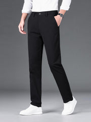 Men's Classic Stretch Dress Pants for Fall Winter Business