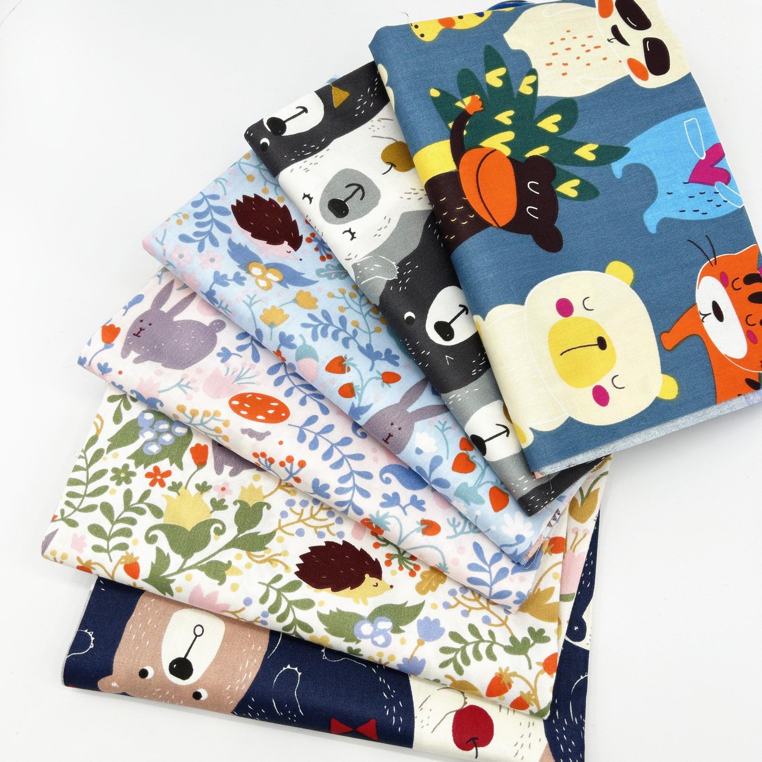 6pcs Soft Cotton Rocket Plant Twill Printed Fabric for Duvet Cover DIY