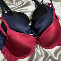 3pcs Lace T Shirt Bras Push Up Comfortable Breathable Women's Lingerie