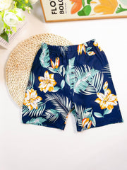 Boys Tropical Leaves Flower Shorts Swim Trunks