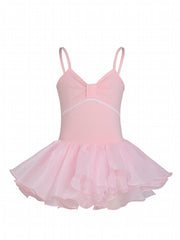 Girls Bow Tutu Patchwork Cami Dress Ballet Dance Leotard