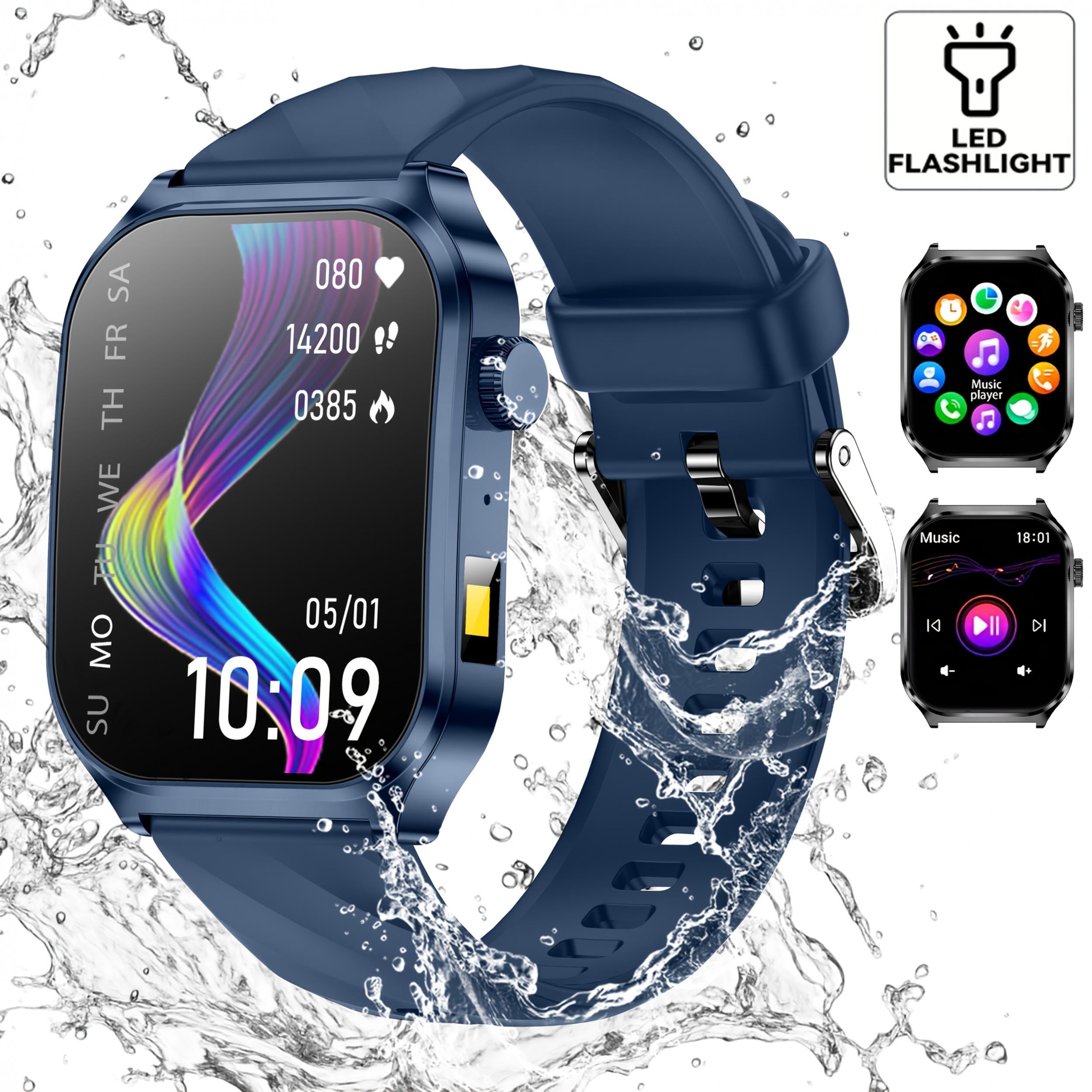 2-in-1 Smartwatch 1.2" Touch Screen LED Flashlight Music Control