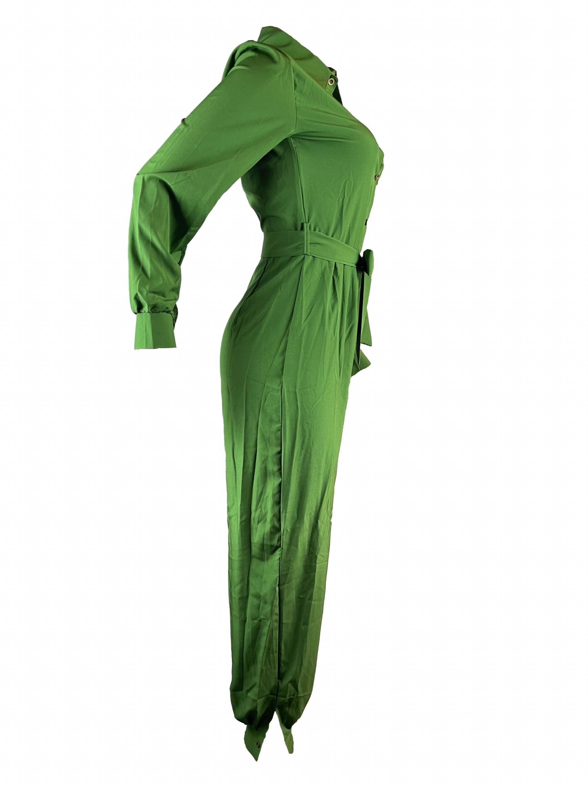 Solid Button Front Jumpsuit Long Sleeve Collared Women's Clothing