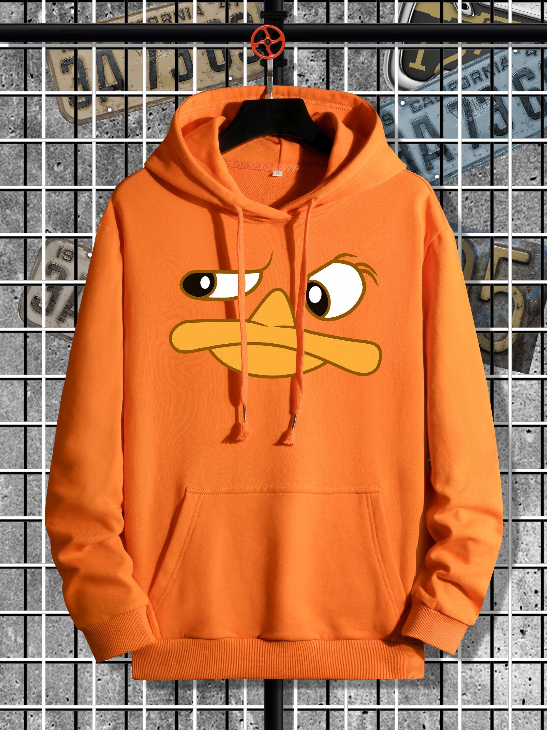 Men's Cartoon Print Hoodie Mid Stretch Hooded Sweatshirt
