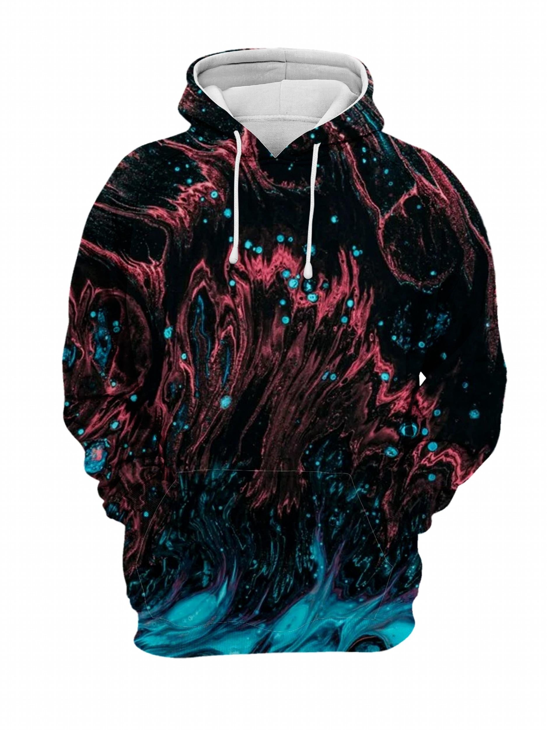 Colorful Novelty Print Hoodie Men's Graphic Pullover Hooded Sweatshirt