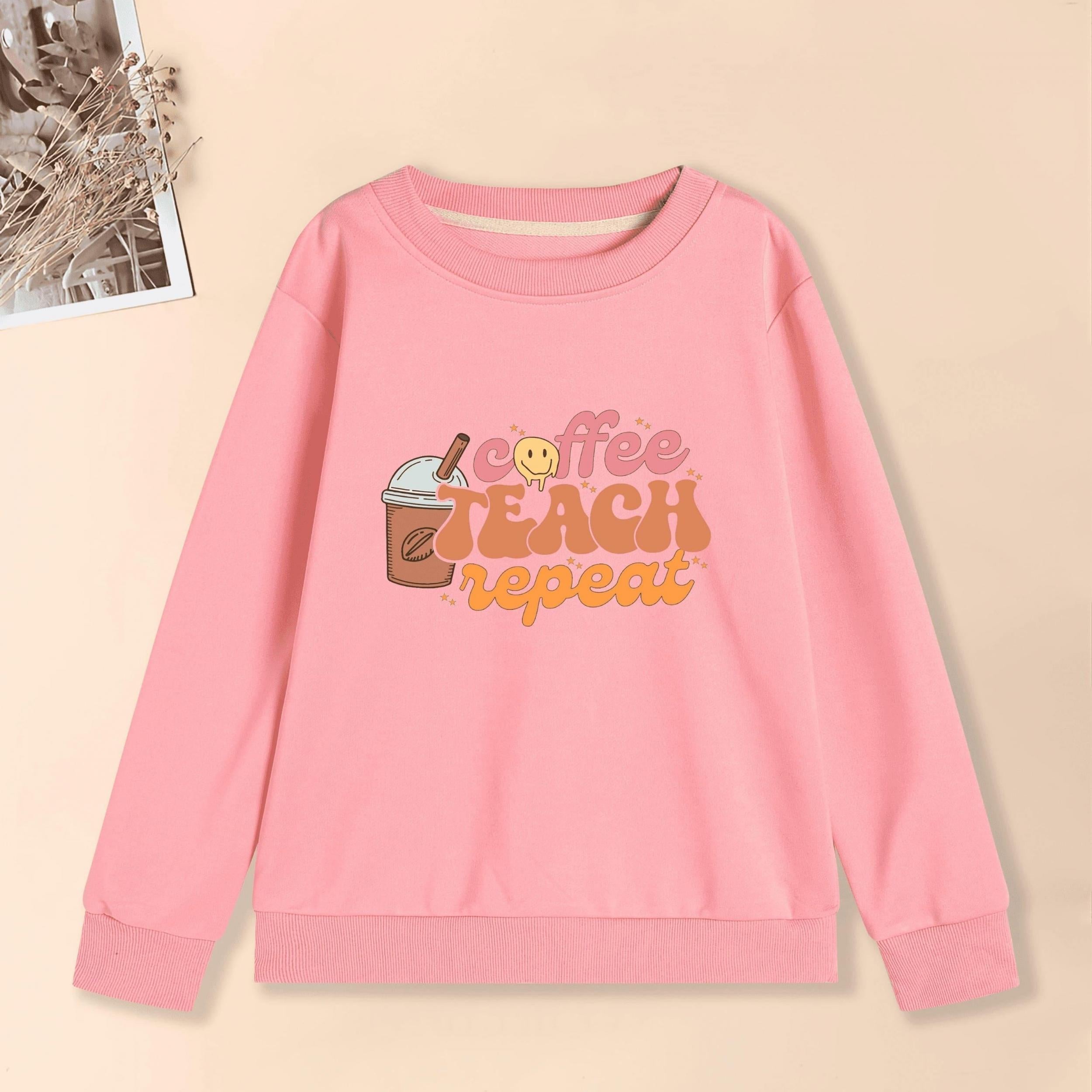 Girls' Coffee And Smile Graphic Sweatshirt