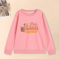 Girls' Coffee And Smile Graphic Sweatshirt