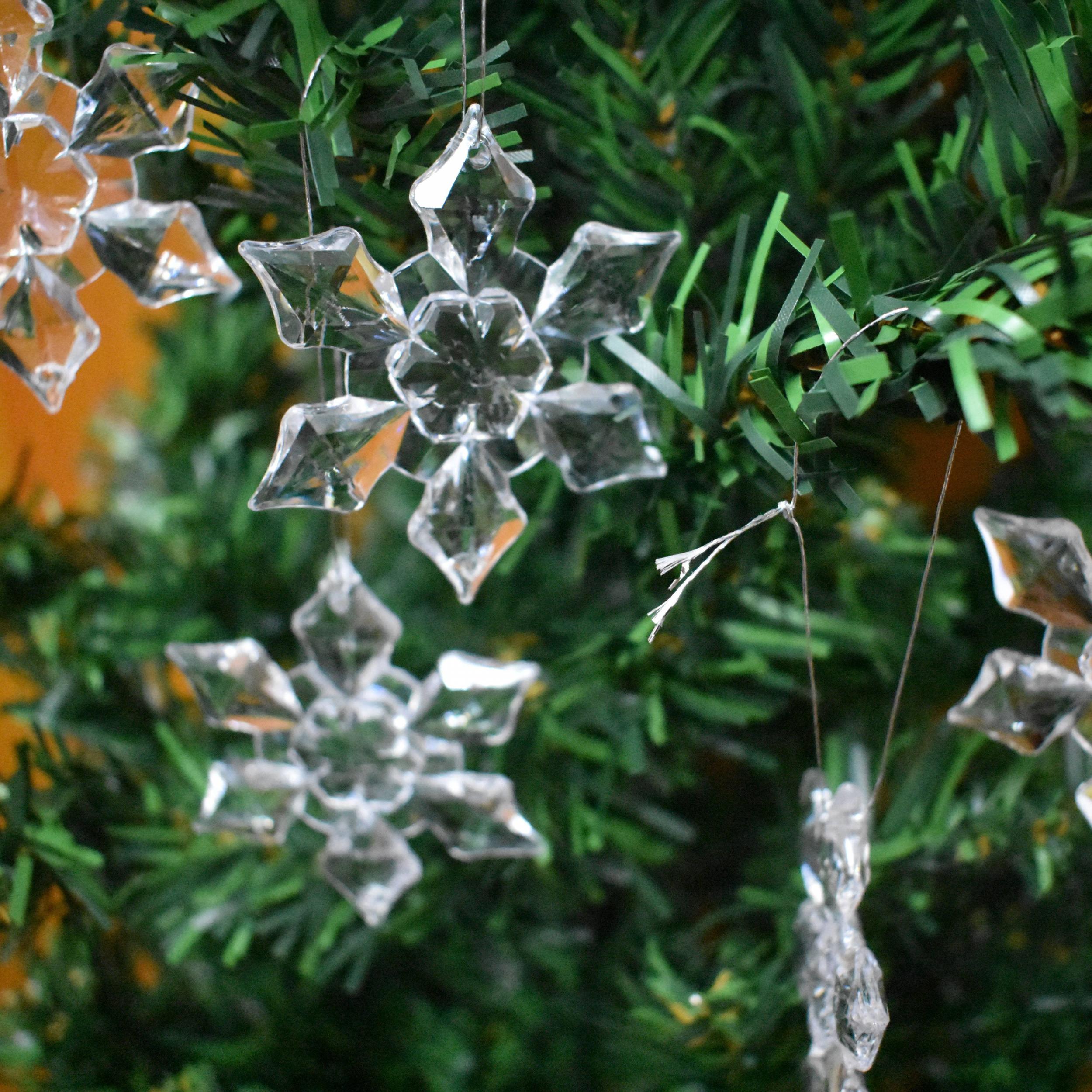 10pcs Christmas Snowflake Strings Hanging Pendant Decoration