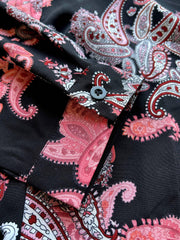 Women's Plus Paisley Floral Print Long Sleeve Boho Blouse