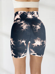 High Waist Tie Dye Yoga Shorts for Women