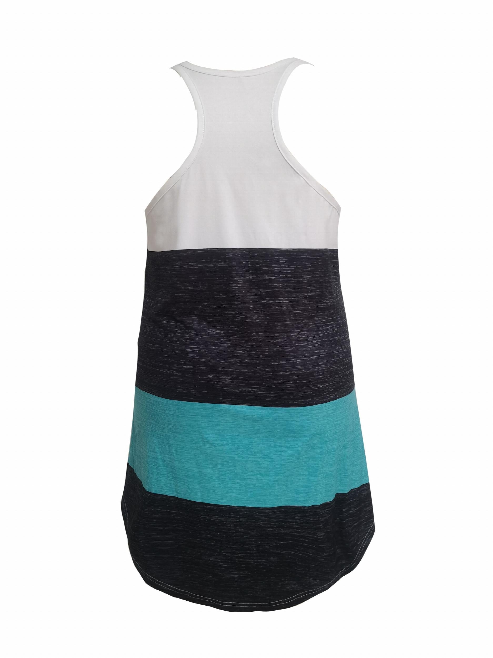 Casual Loungewear Dress Colorblock Tank Nightdress