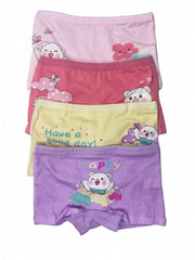 4pcs Girl's Bear Boxer Briefs Cotton Underwear Kid's Underpants