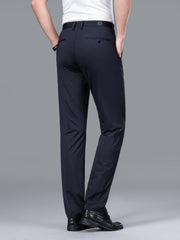 Men's Formal Solid Mid Stretch Dress Pants For Business