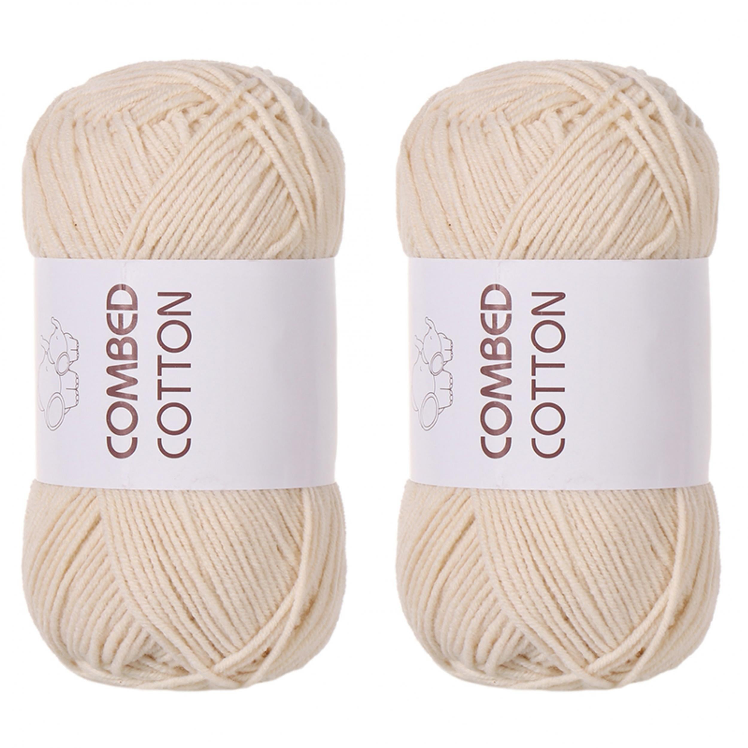Soft Combed Cotton Wool Yarn for Crocheting & Knitting 40g