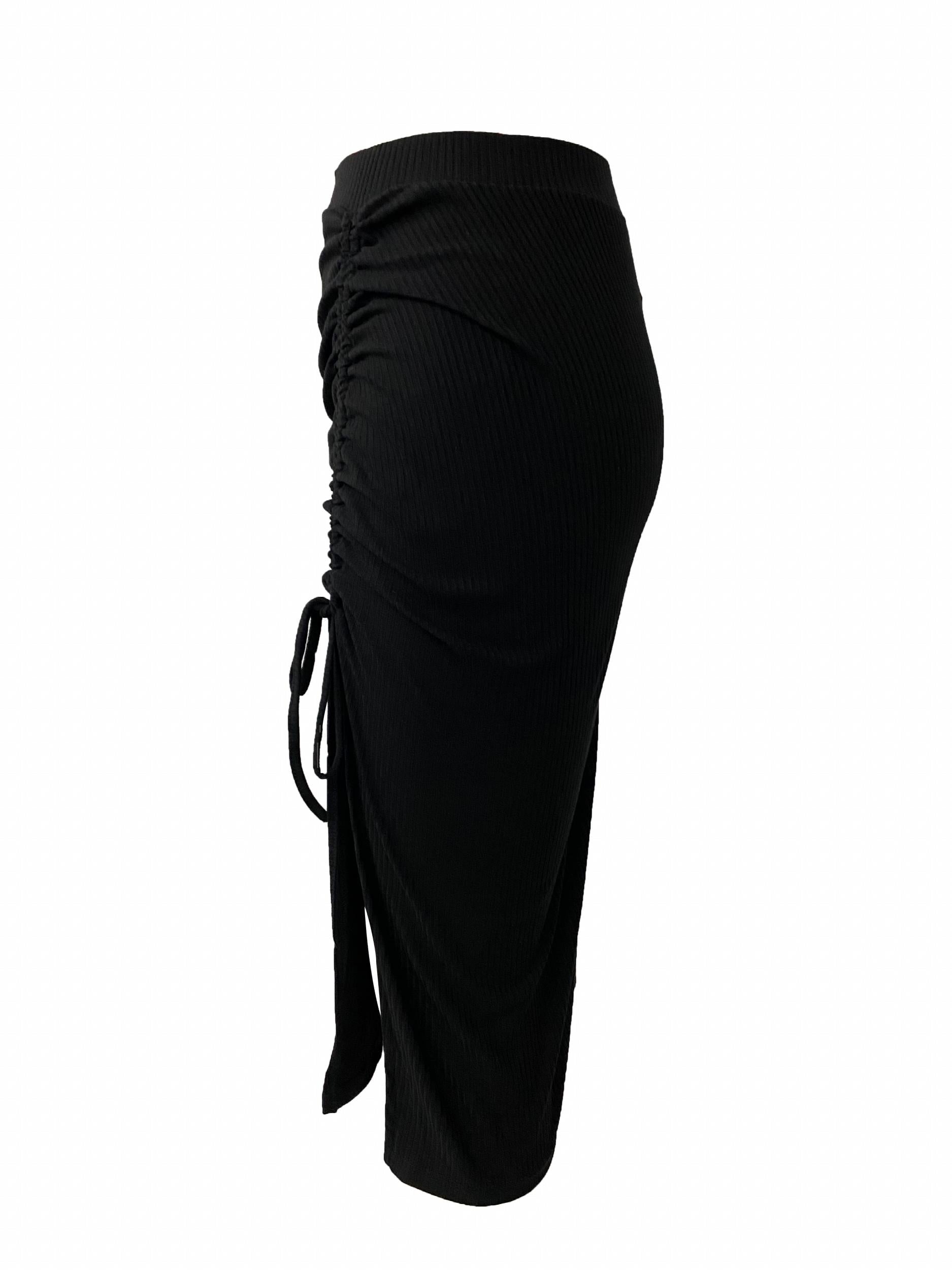 Drawstring Ruched High Waist Summer Skirts Women's Clothing