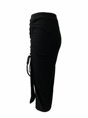 Drawstring Ruched High Waist Summer Skirts Women's Clothing