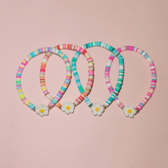 4pcs Girls Daisy Bead Bracelets Kids Accessories