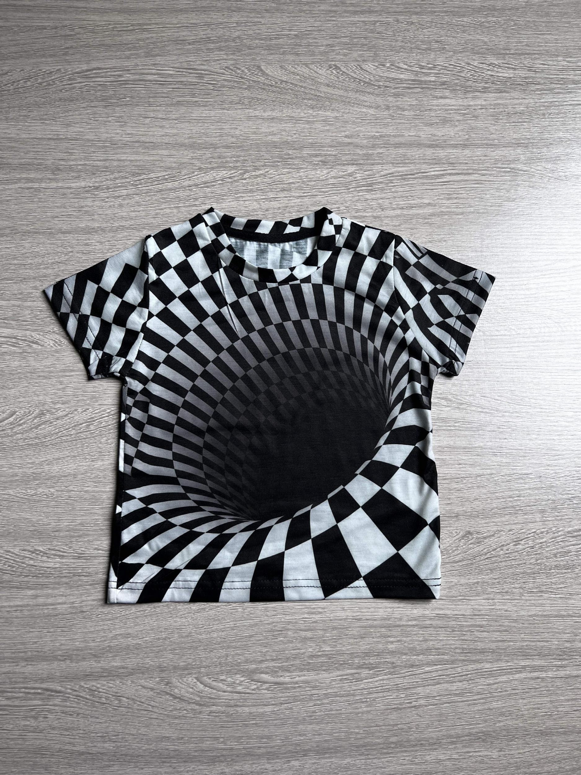 Boys 3D Vision Illusion T Shirt Breathable Casual Tee for Summer