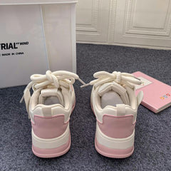 Women's Letter Lace up Skate Shoes Non slip Flatform Outdoor Sneakers
