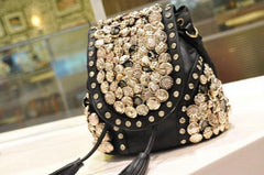 PU Leather Women Handbag Rivet Bag Shoulder Bag CrossBody