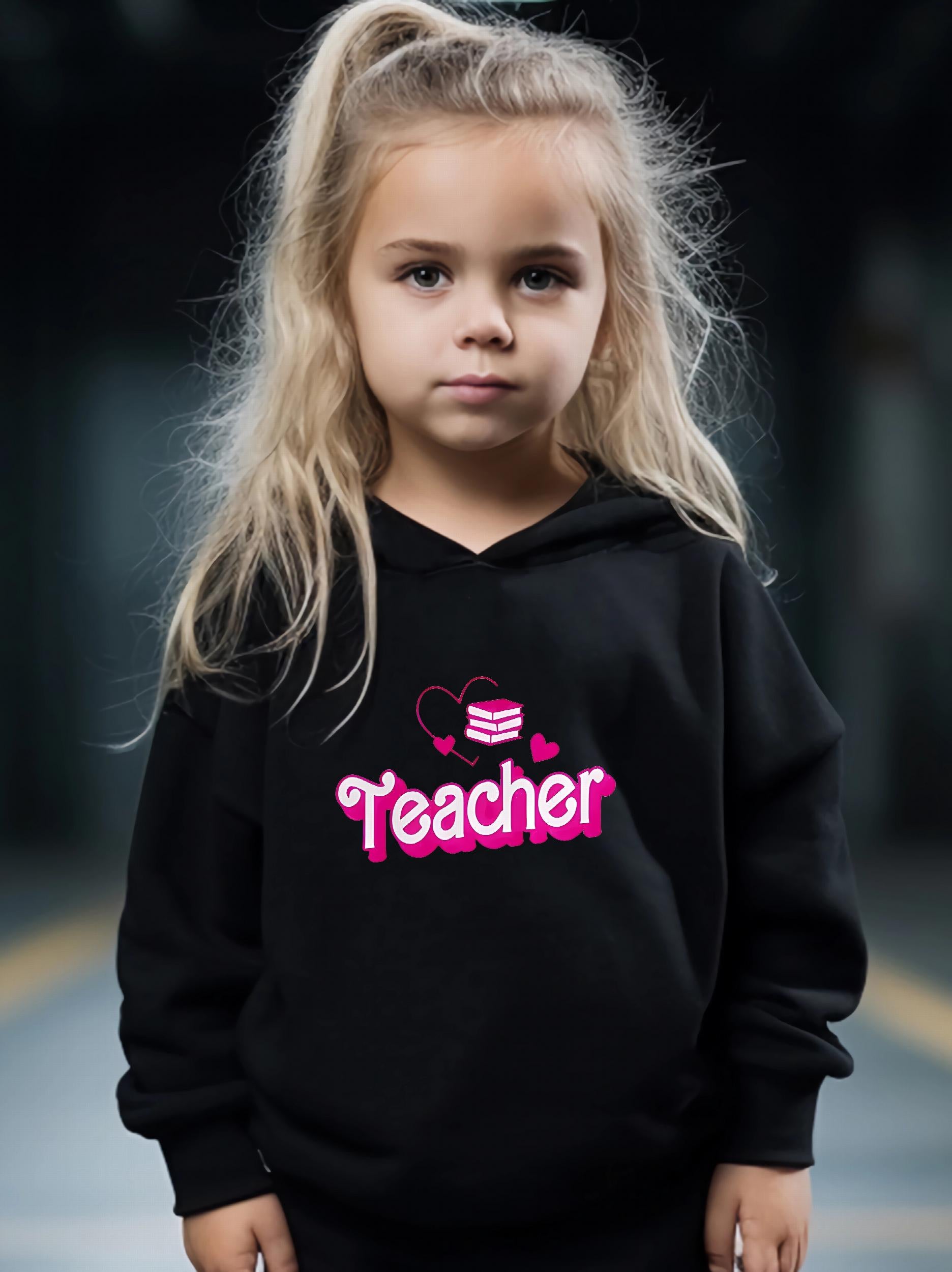 TEACHER & Heart Graphic 2pcs Set Girls Casual Comfy Breathable Activewear Set