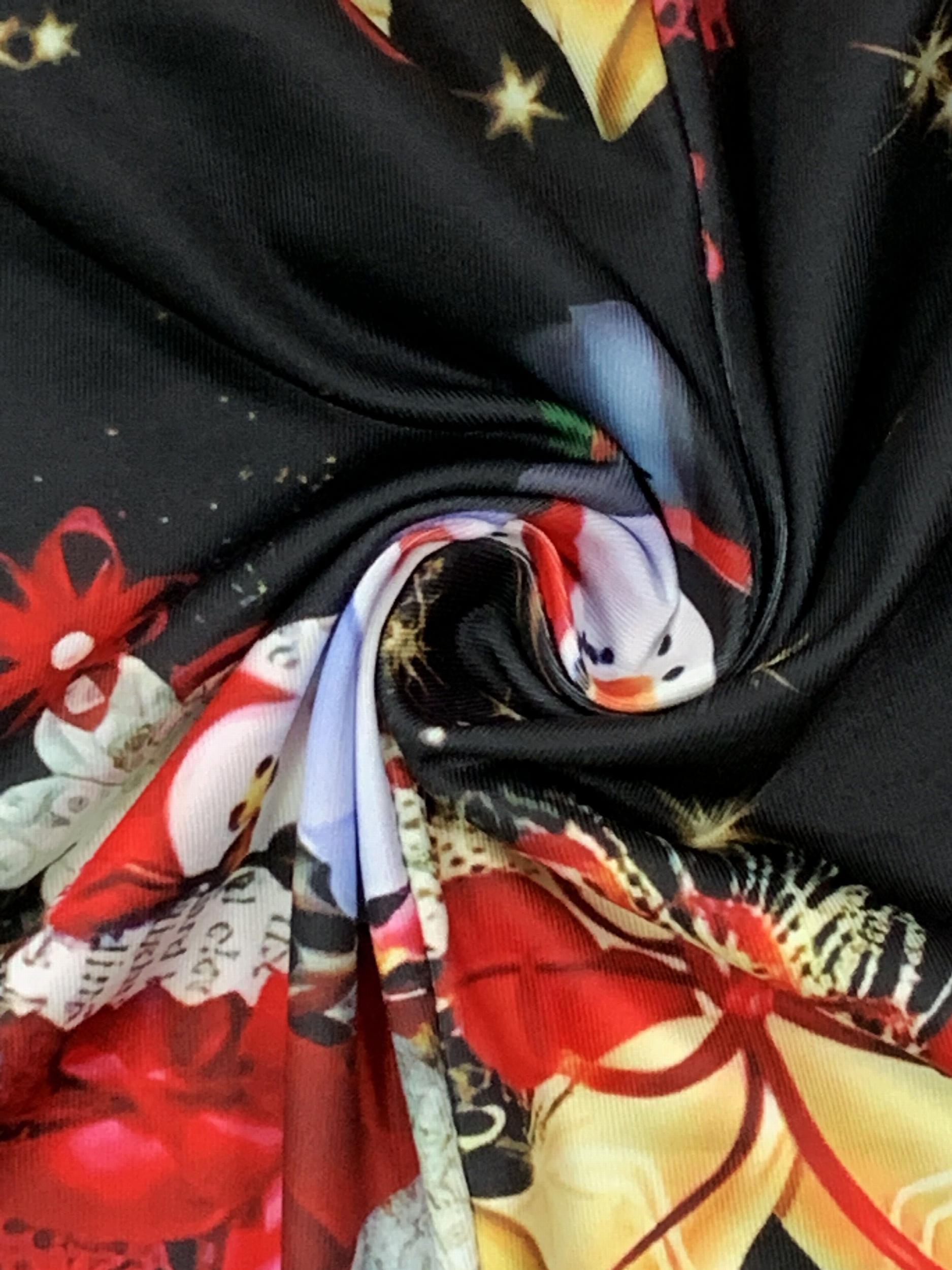 Christmas Casual Jumpsuit Women's Plus Graphic Print V Neck Wide Leg