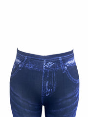 Denim Print High Waist Skinny Leggings For Women
