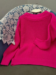 Waffle Pattern Off Shoulder Sweater