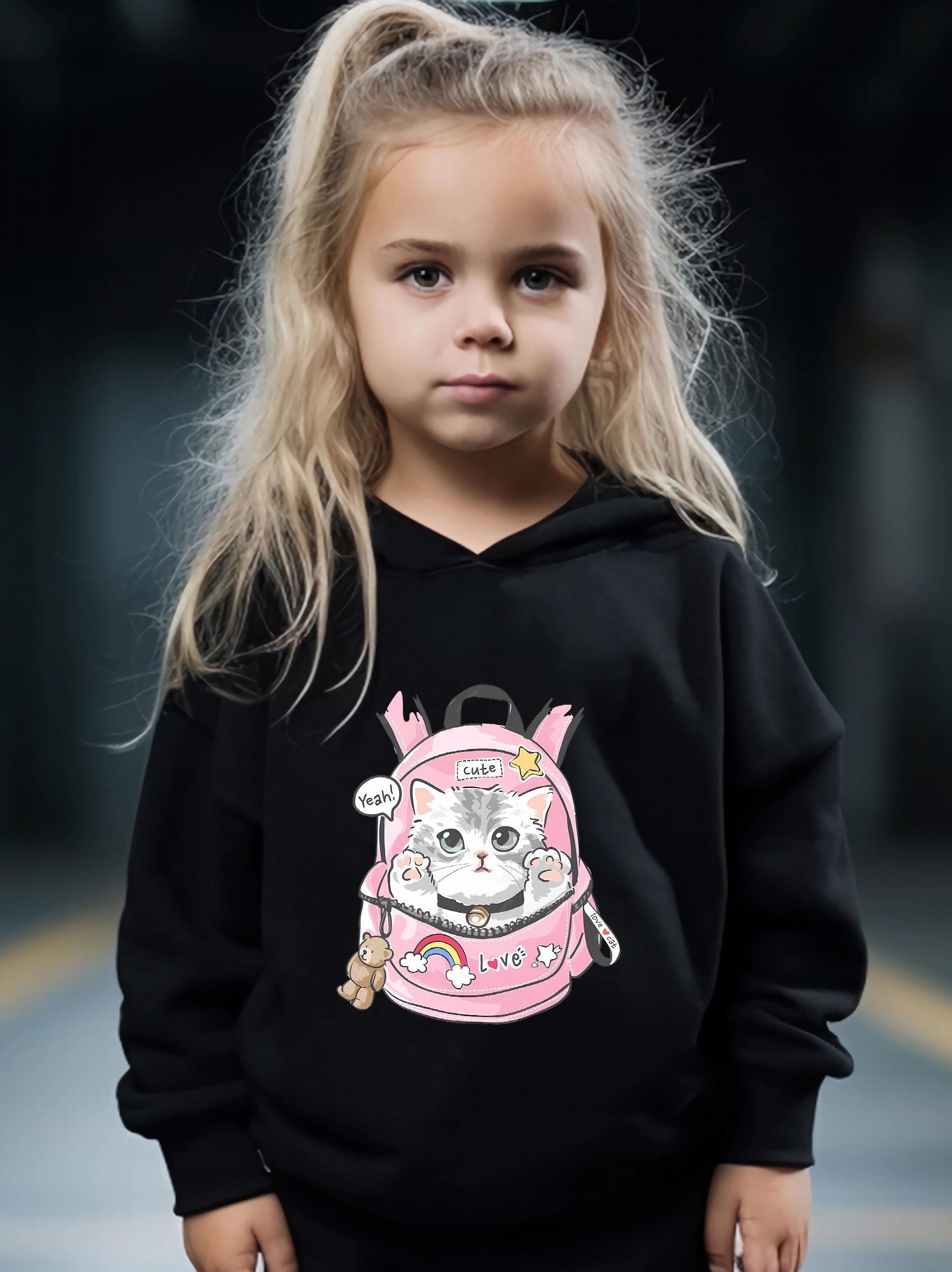 Kitty School Bag Print Girls Outfits 2pcs Spring Fall Sports Gift