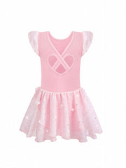 Cotton Sequin Ruffle Trim Leotard for Girls