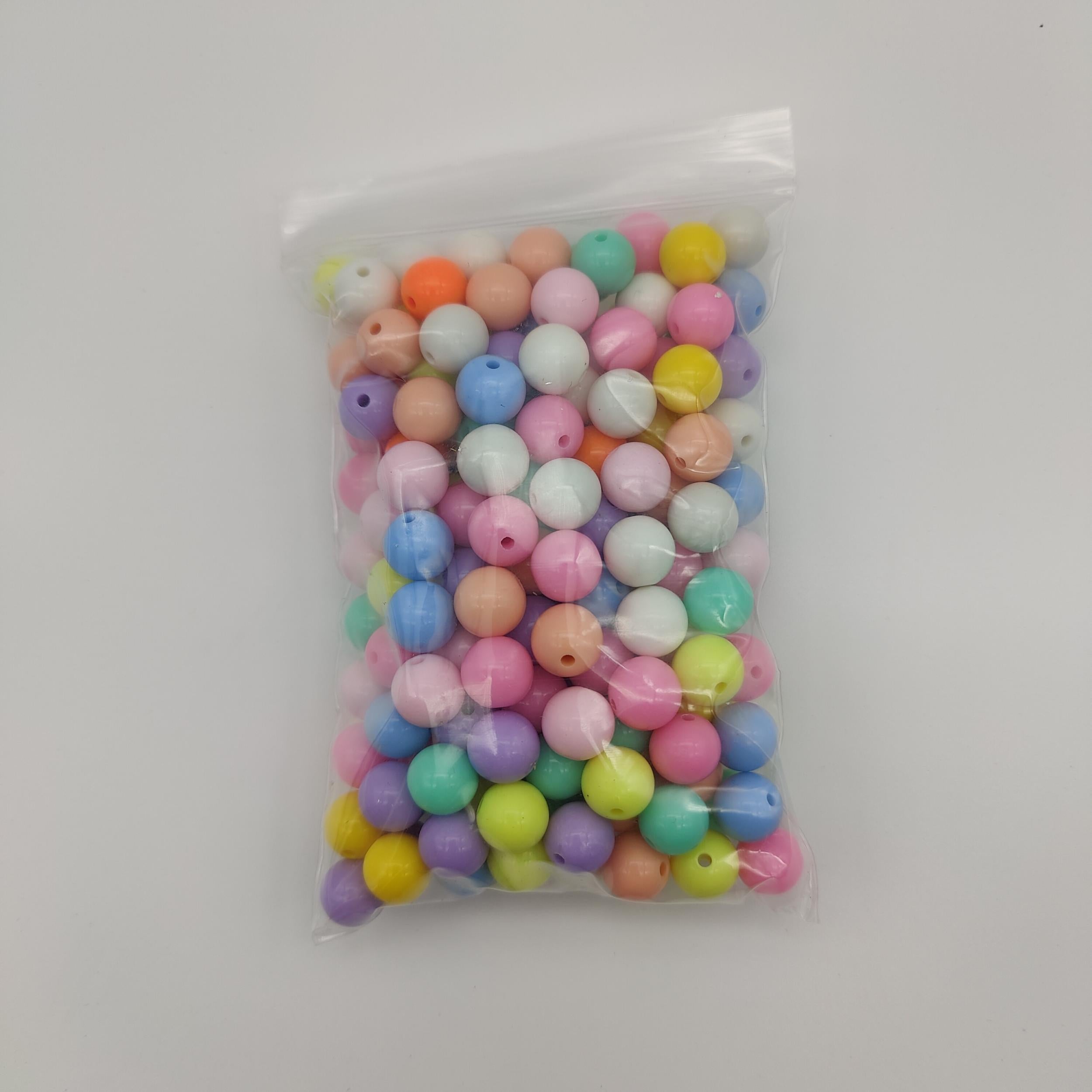 Acrylic Candy Color Beads with Bright Surfaces