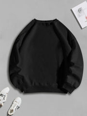 Solid Crew Neck Pullover Sweatshirt Casual Long Sleeve Sweatshirt