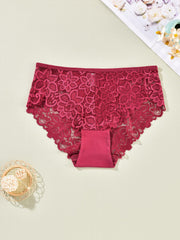 3-Pack Women's Plus Floral Lace High Waist Briefs Set