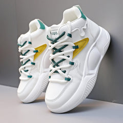 Women's Chunky Sneakers Non-slip Sports Shoes High Top Lace Up Skate Shoes