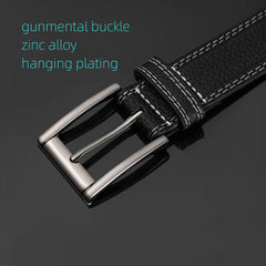 Men's Leather Belt Feather Edge Pin Buckle Jeans Belt