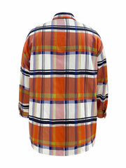 Casual Plaid Print Long Sleeve Button Up Shacket