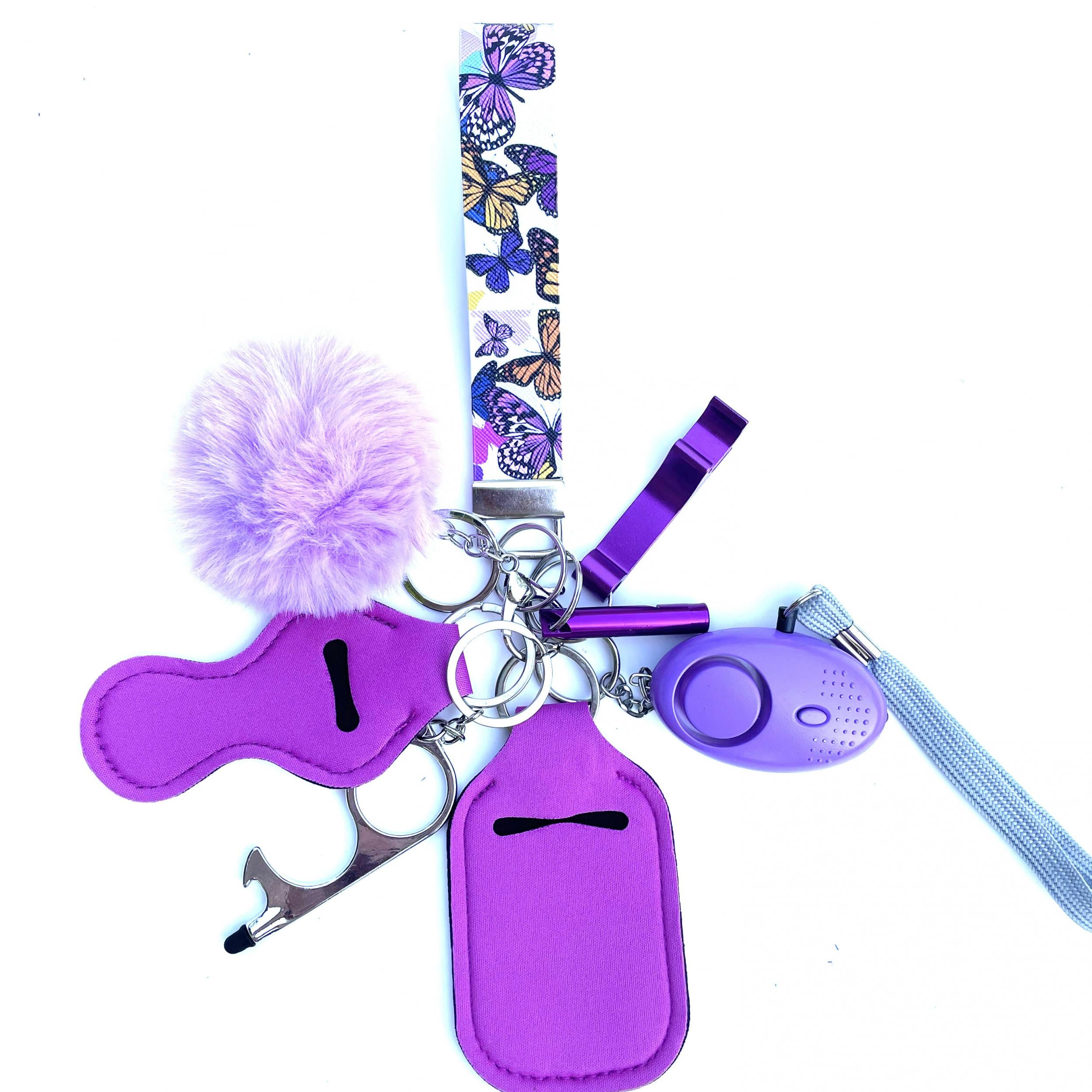 8pcs Women's & Children's Defense Keychain Alarm Whistle Hand Sanitizer Set
