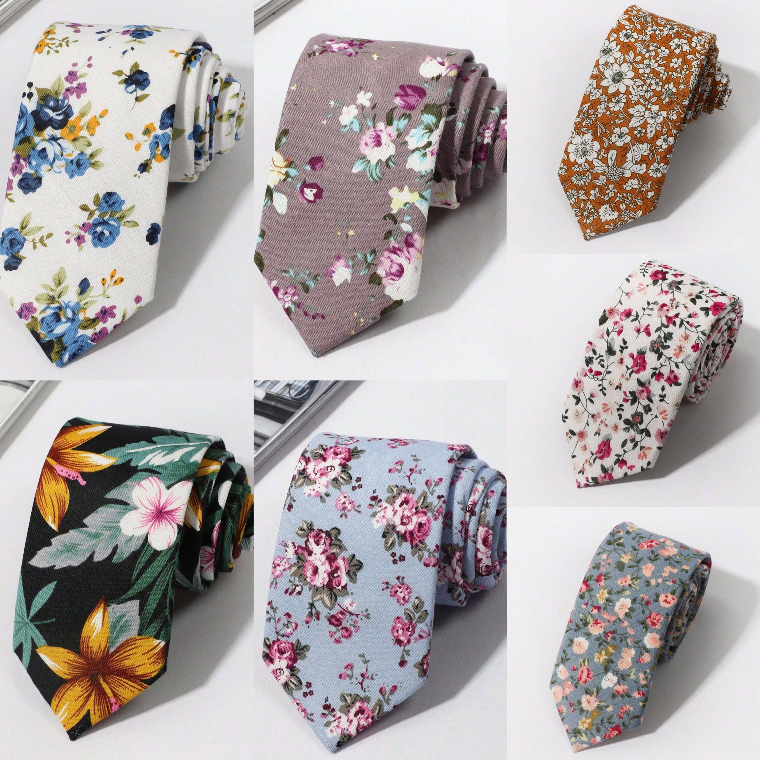 Men's Floral Print Pattern Party Style Tie