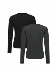 Solid Thermal Top Long Sleeve Round Neck Warm Comfortable Women's Clothing