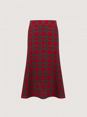 Plaid Pattern Zipper Back Casual Bodycon Skirt