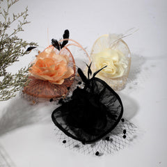 Feather Veil Vintage Fascinator Hats For Women Tea Cocktail Party Wedding