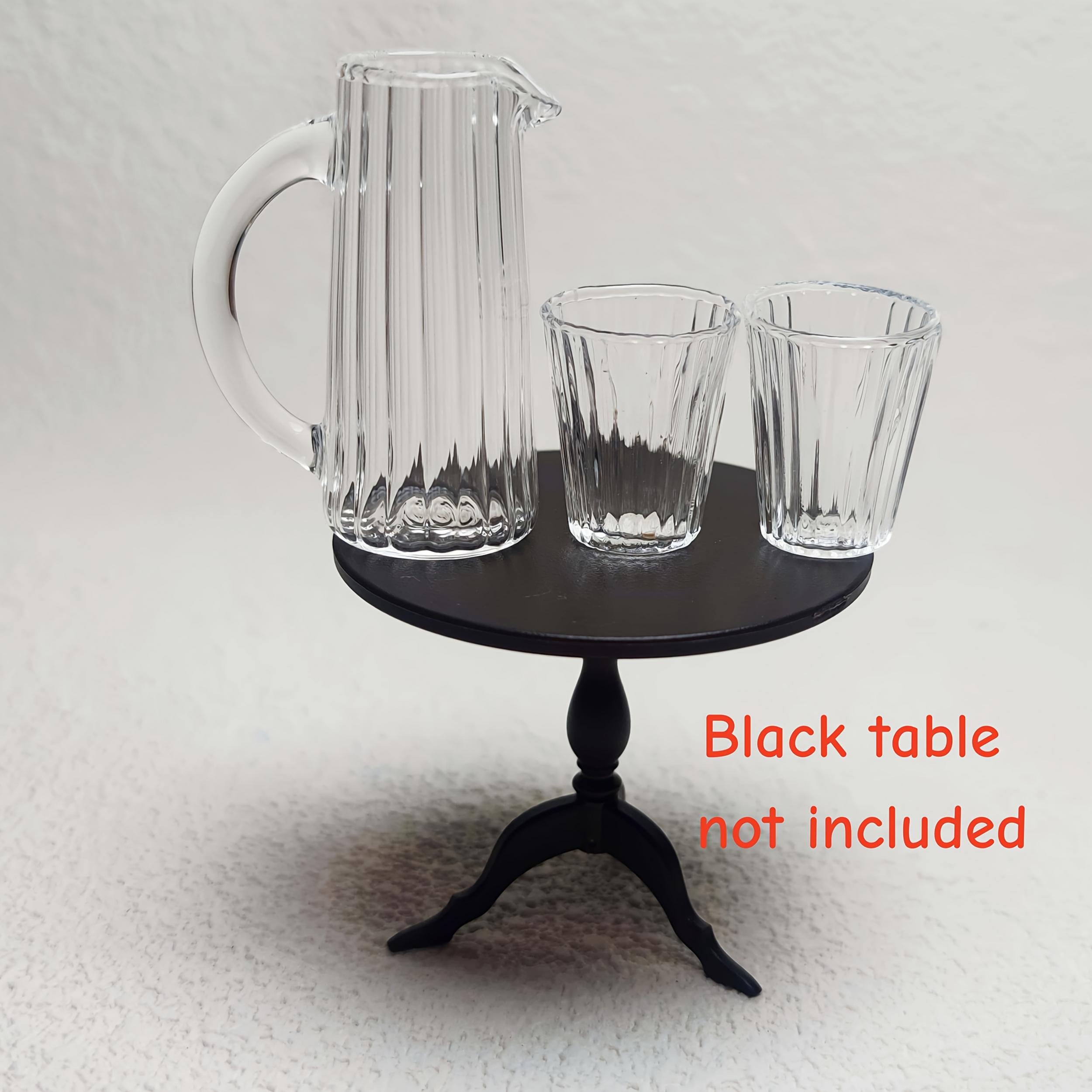3pcs Glass Pot and Cup Set for 1 6 Dollhouses Transparent Realistic Durable