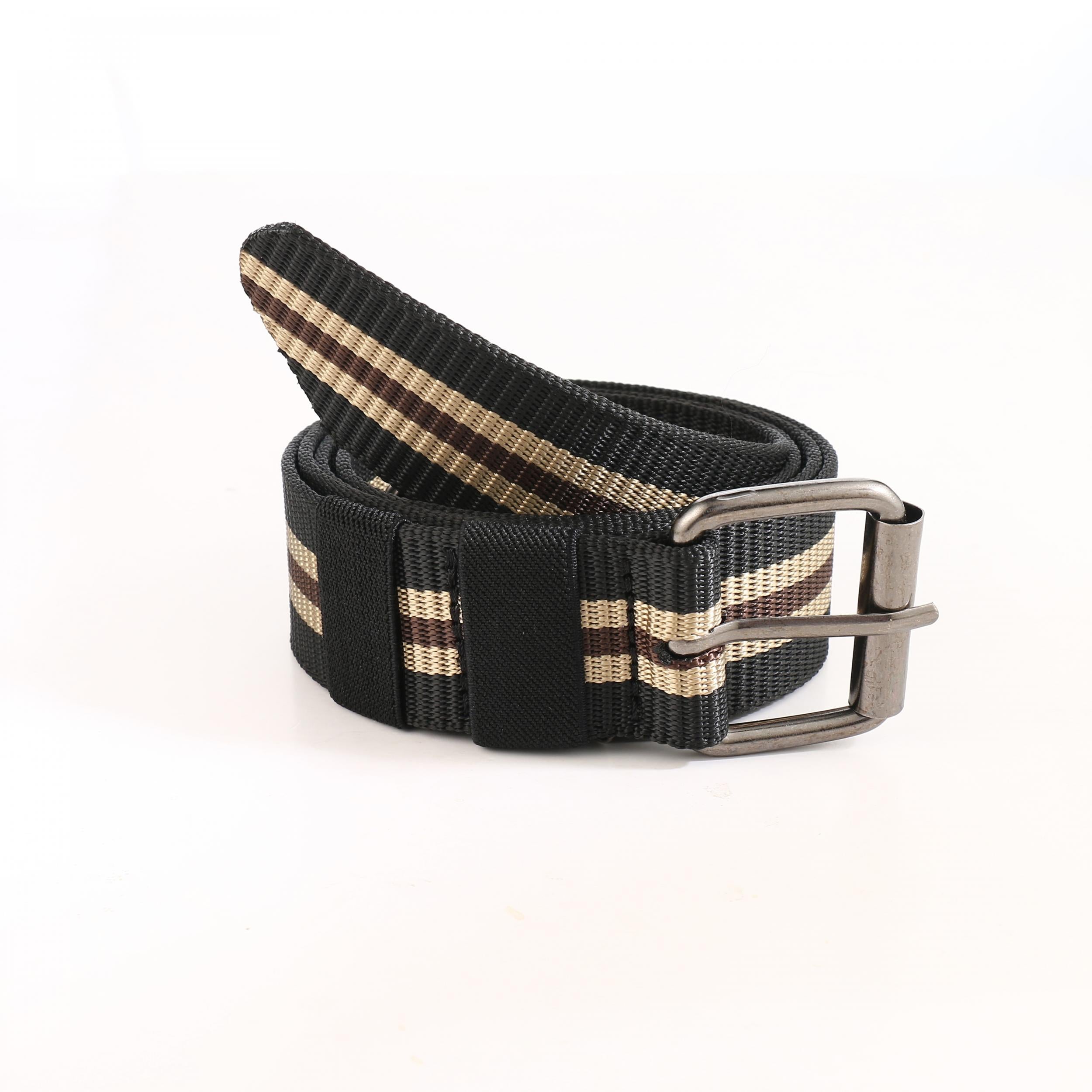 Striped Pattern Square Buckle Casual Belt For Daily Life Nylon Canvas