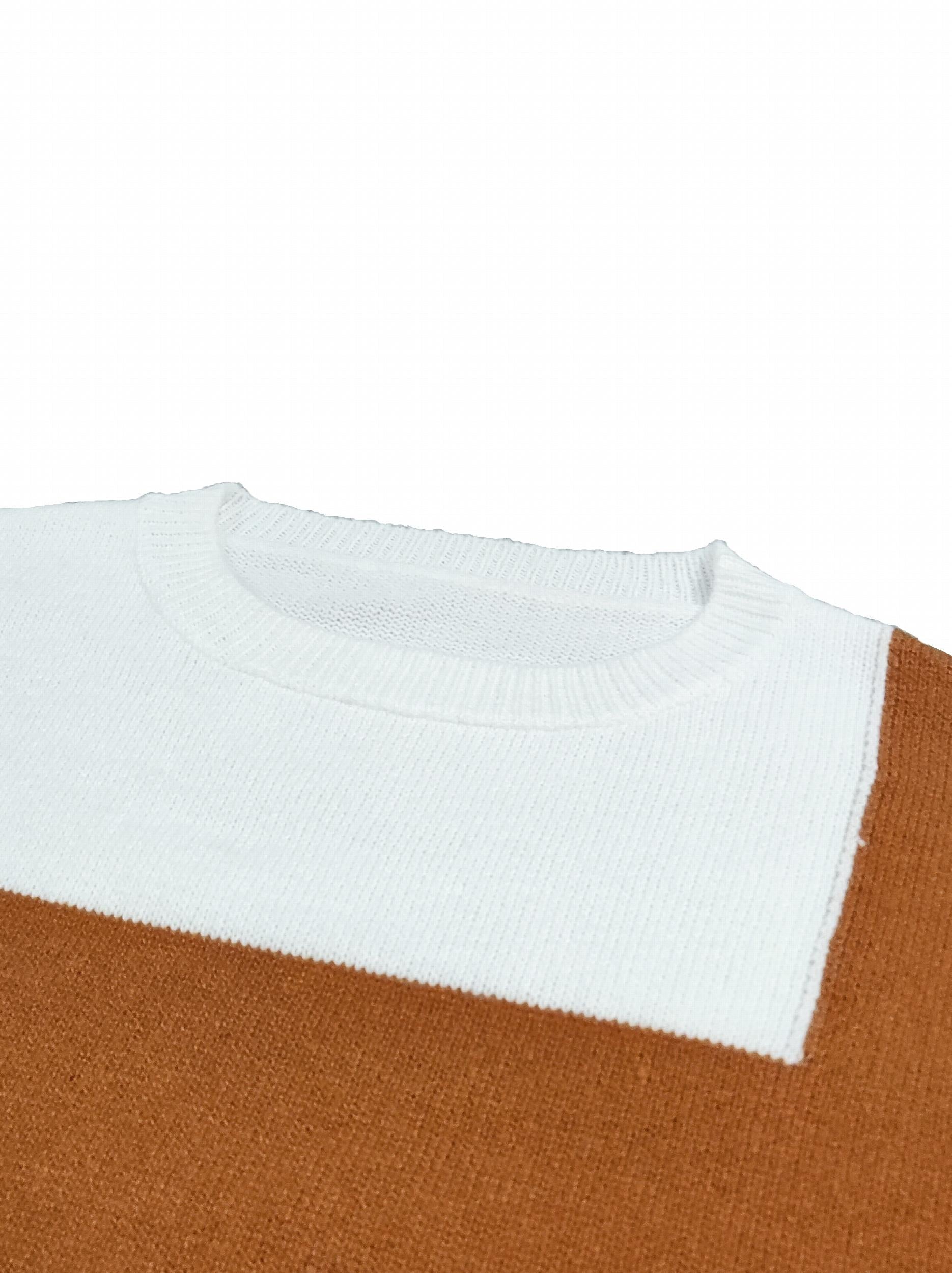 Colorblock Long Sleeve Round Neck Sweater