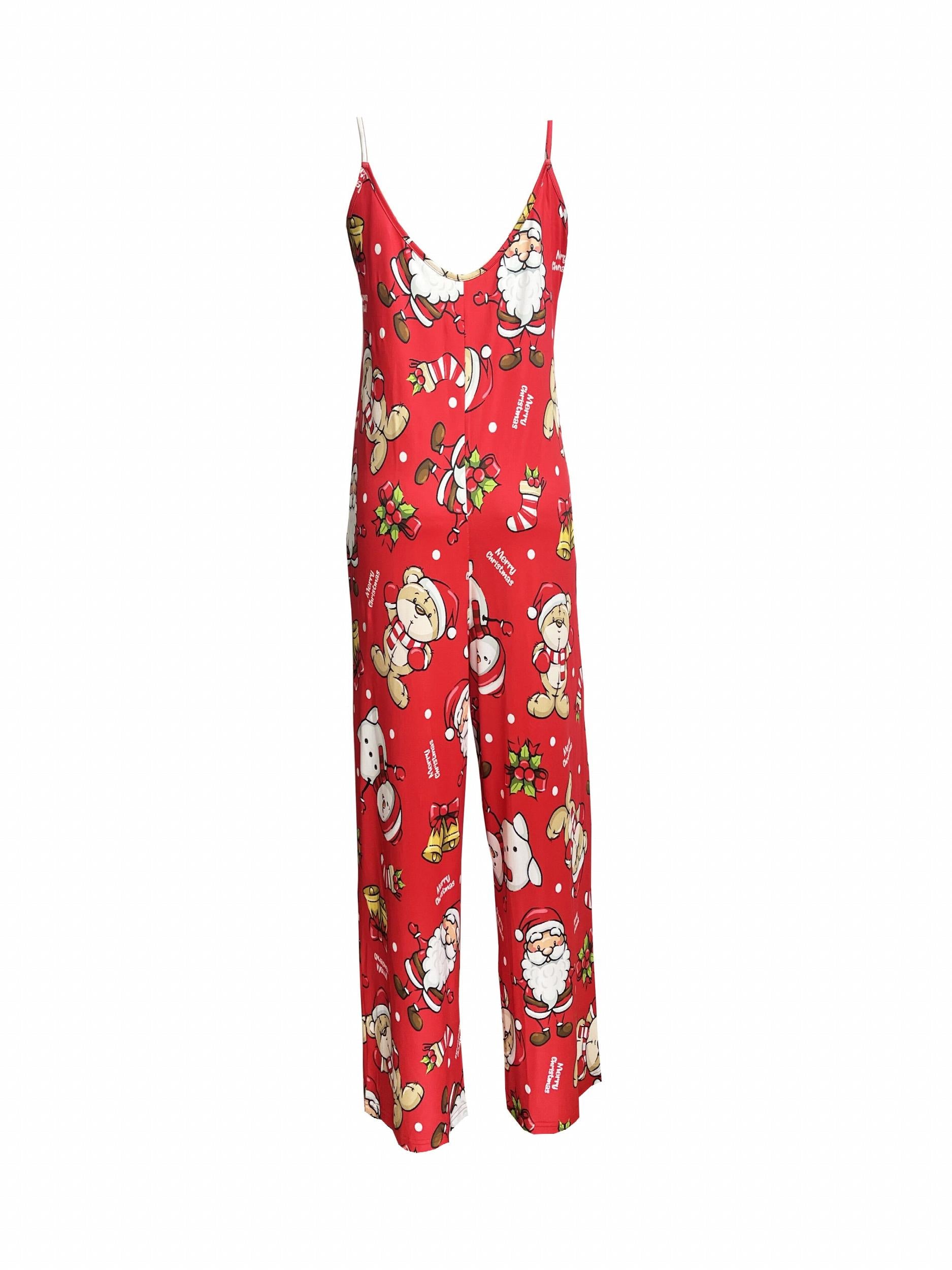Christmas Cami Jumpsuit Women's Plus Graphic Print