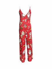 Christmas Cami Jumpsuit Women's Plus Graphic Print